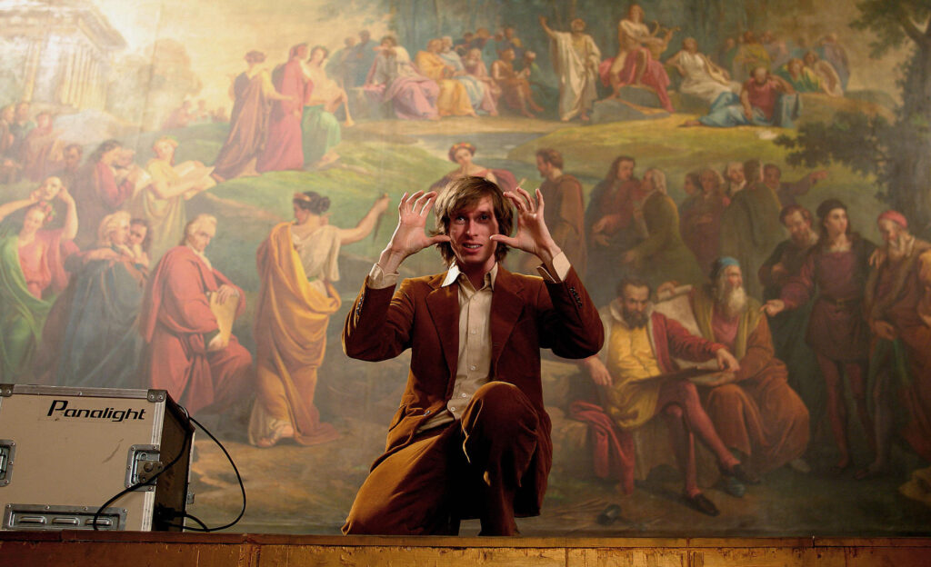 Wes Anderson sur le tournage du film La Vie aquatique (2003) ©DR.