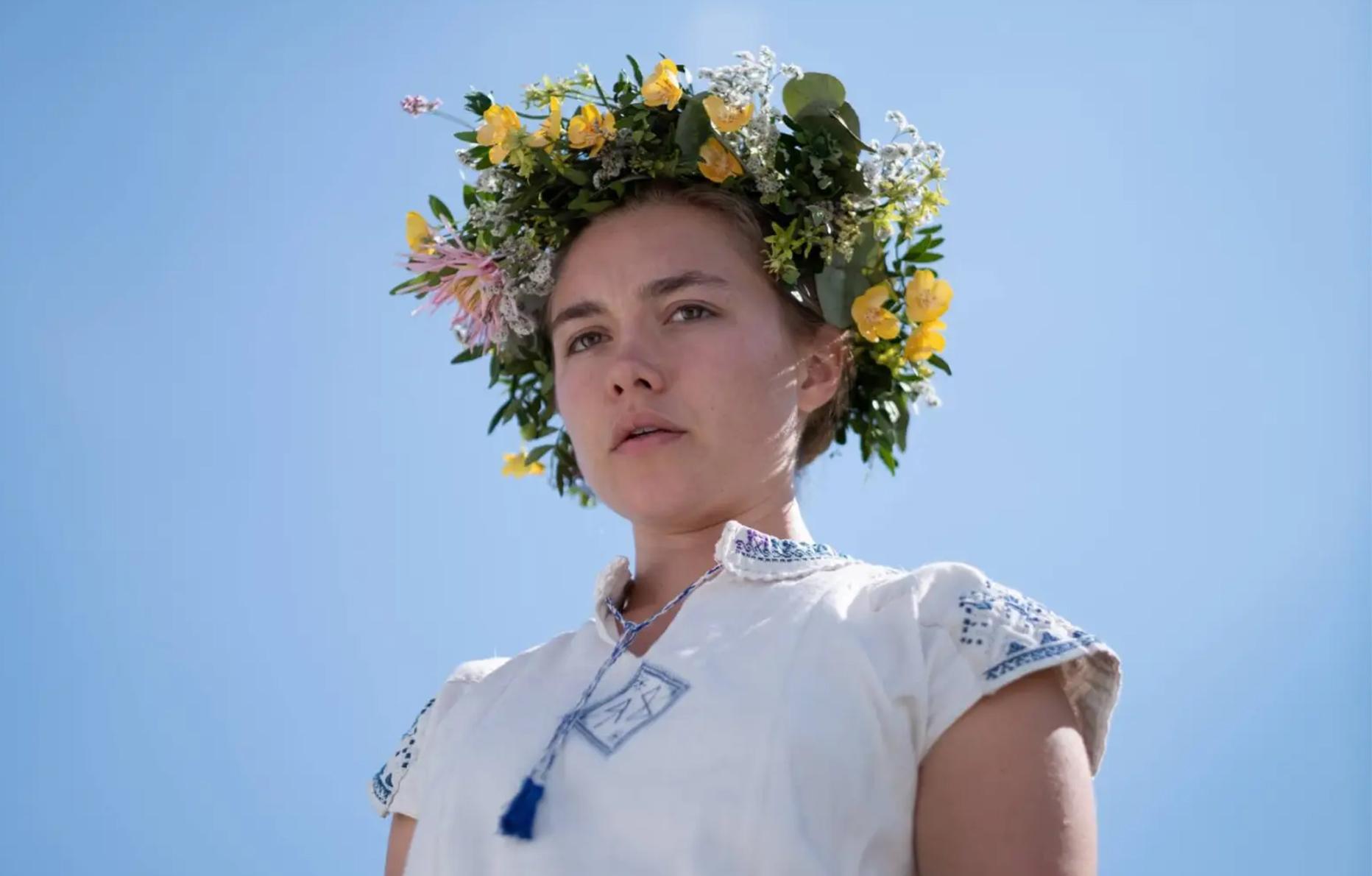 L'actrice Florence Pugh dans Midsommar (2019).