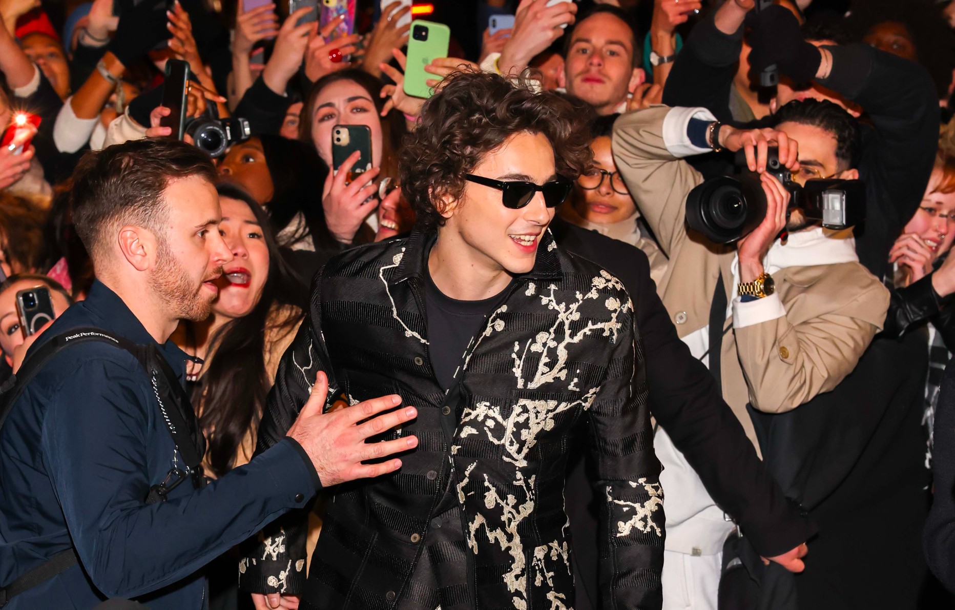 Timothée Chalamet au défilé Jean Paul Gaultier par Haider Ackermann le 25 janvier 2023 à Paris. Photo by Arnold Jerocki/Getty Images.