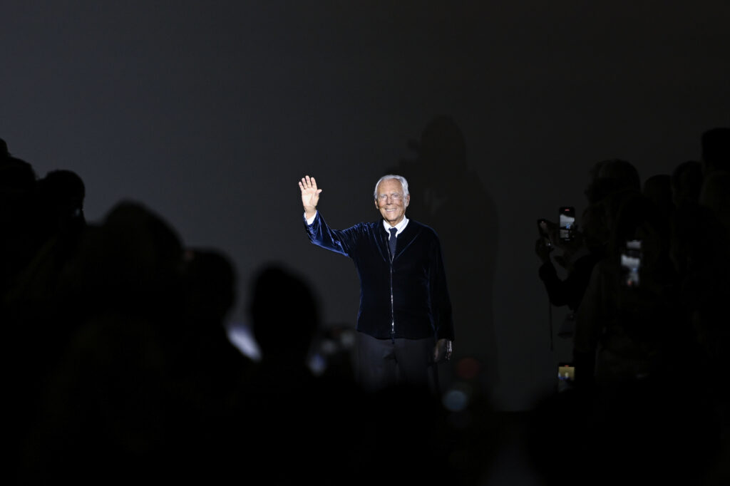 Giorgio Armani attending Armani Private Haute Couture spring-summer 2024 show © Victor VIRGILE/Gamma-Rapho via Getty Images.