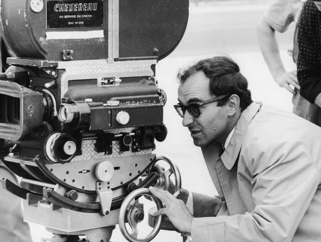 Jean-Luc Godard derrière sa caméra