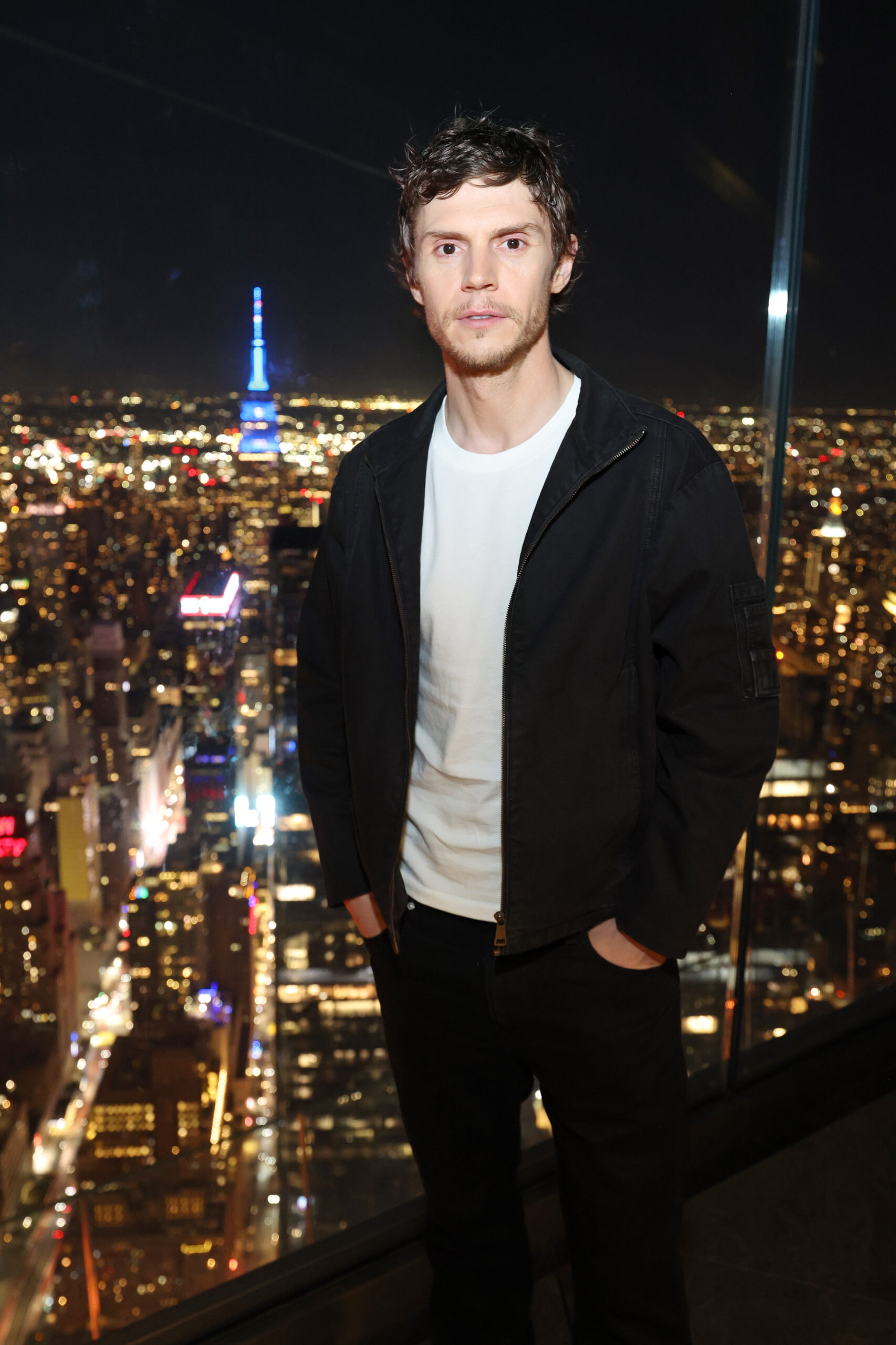 Evan Peters, star du film Tron: Ares, au Edge à New York, le 21 septembre 2025. Photo par Kevin Mazur via Getty Images pour Disney.