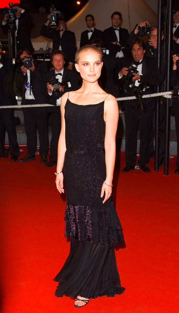 Natalie Portman au Festival de Cannes en 2005 pour la première du film Kiss, Kiss, Bang, Bang au Palais des Festival 