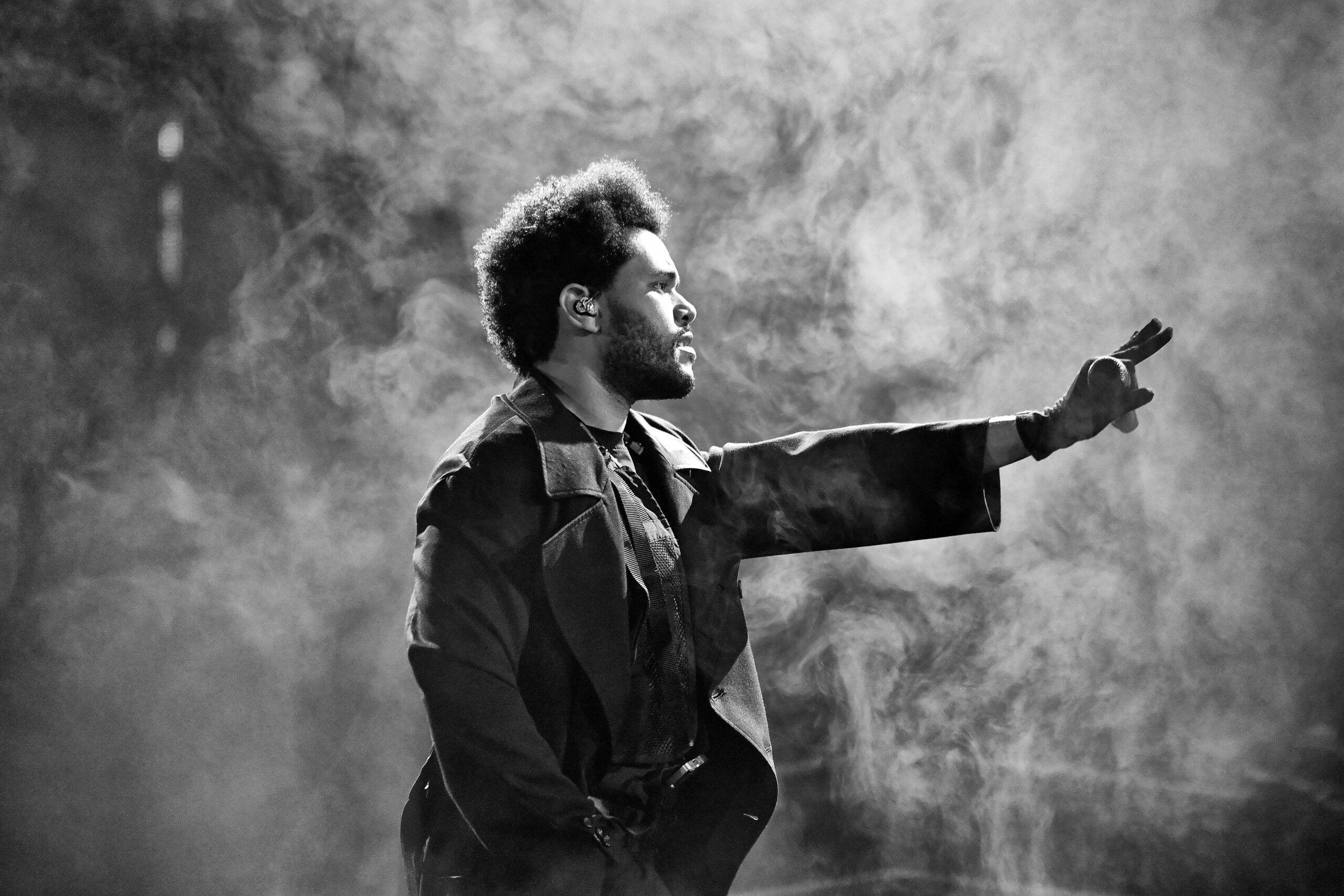 The Weeknd performs onstage during his "After Hours Til Dawn" tour at Mercedes-Benz Stadium on August 11, 2022 in Atlanta, Georgia. (Photo by Paras Griffin/Getty Images)