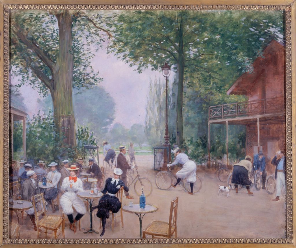 Jean Béraud, “Le Chalet du Cycle au bois de Boulogne” (vers 1900). © Paris Musées / Musée Carnavalet - Histoire de Paris.