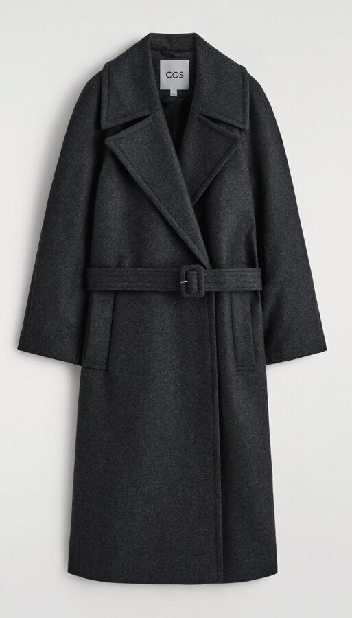 manteau ceinturé en laine cos