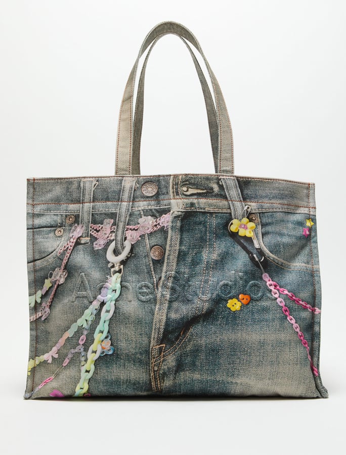 cabas acne studios effet denim et bag charms