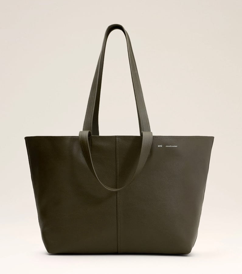cabas en cuir vert ami paris 