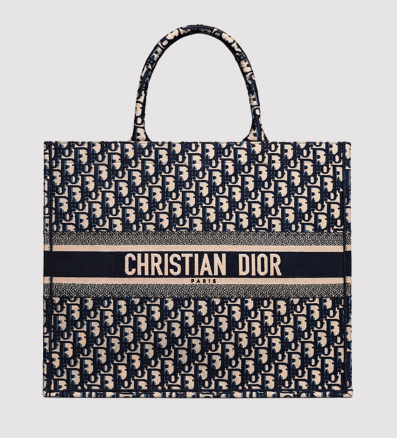 tote bag en coton à inscription christian dior