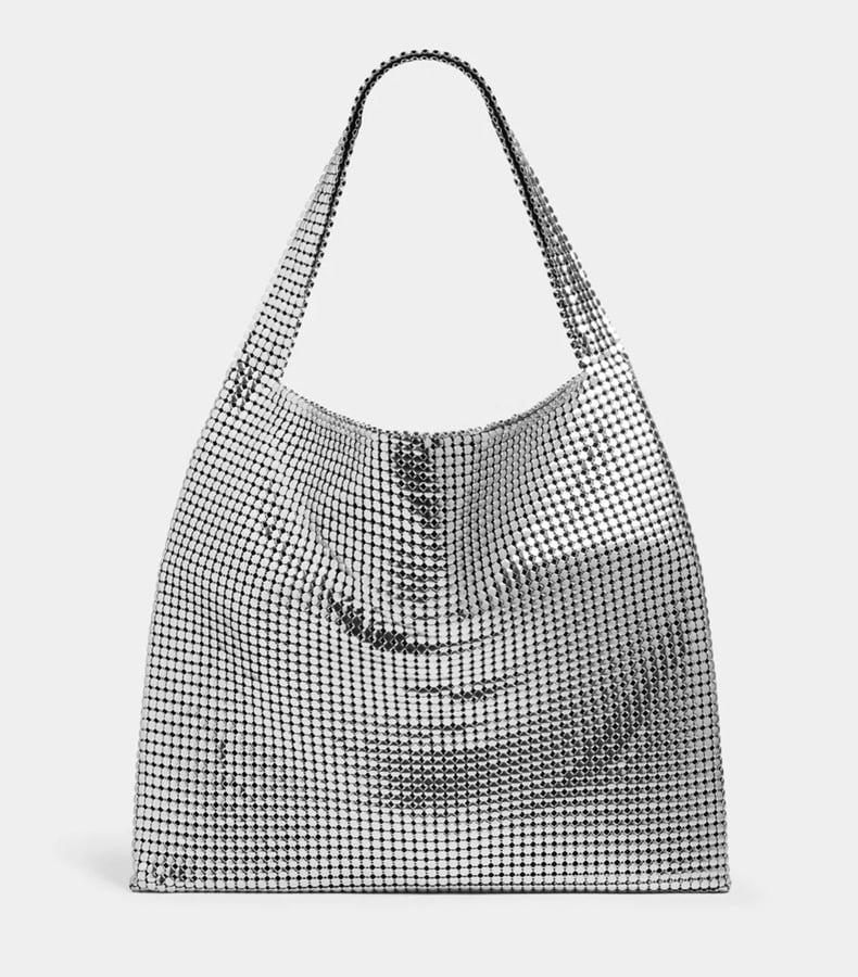 cabas en maille argentée rabanne