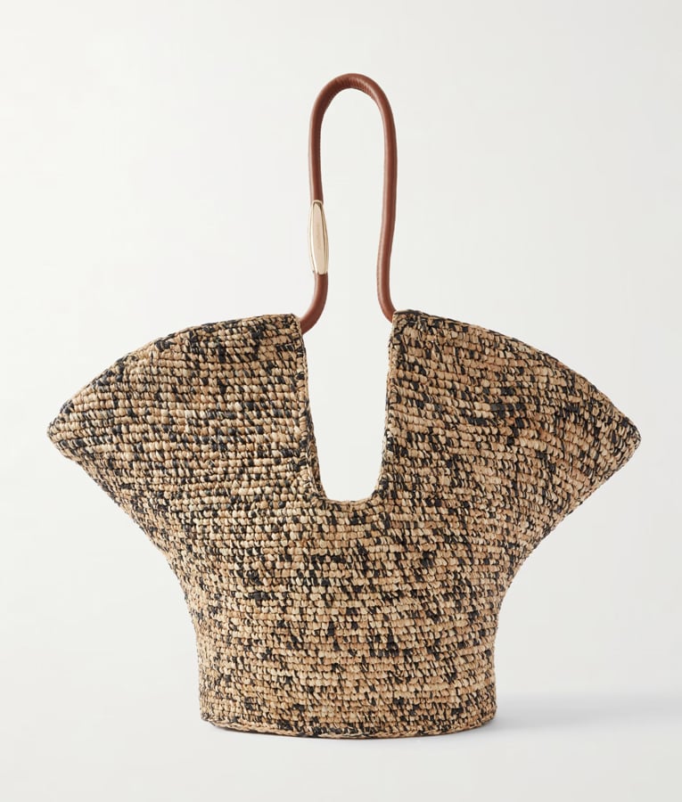 cabas en raphia et sangle en cuir zimmermann