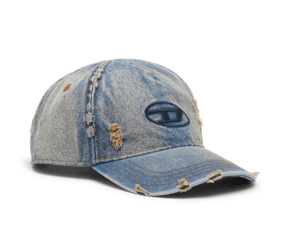 casquette en denim tendance printemps-ete 2026 diesel