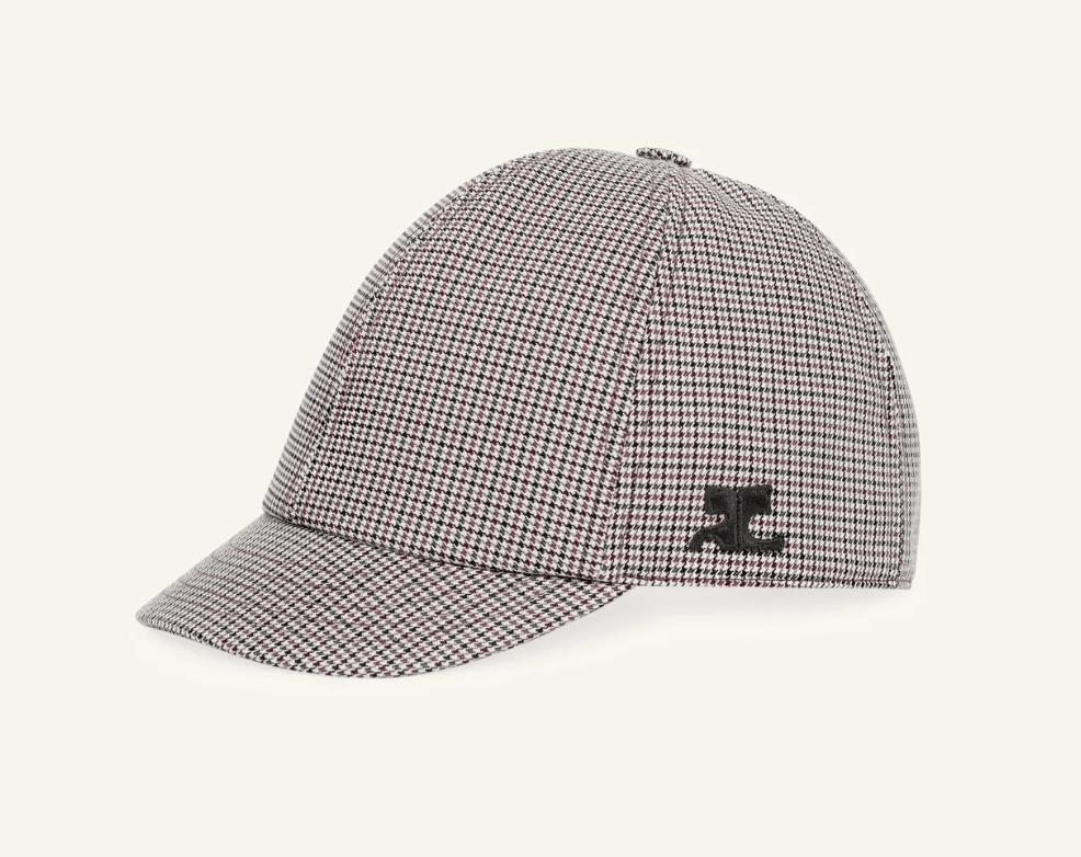 casquette pied-de-poule tendance printemps-ete 2026 courreges