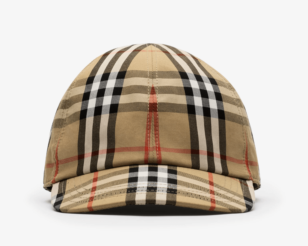 casquette en coton check tendance printemps-ete 2026 burberry