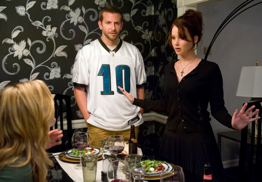 Jennifer Lawrence et Bradley Cooper dans Happiness Therapy de David O. Russell (2013). © Senator Filmverleih.