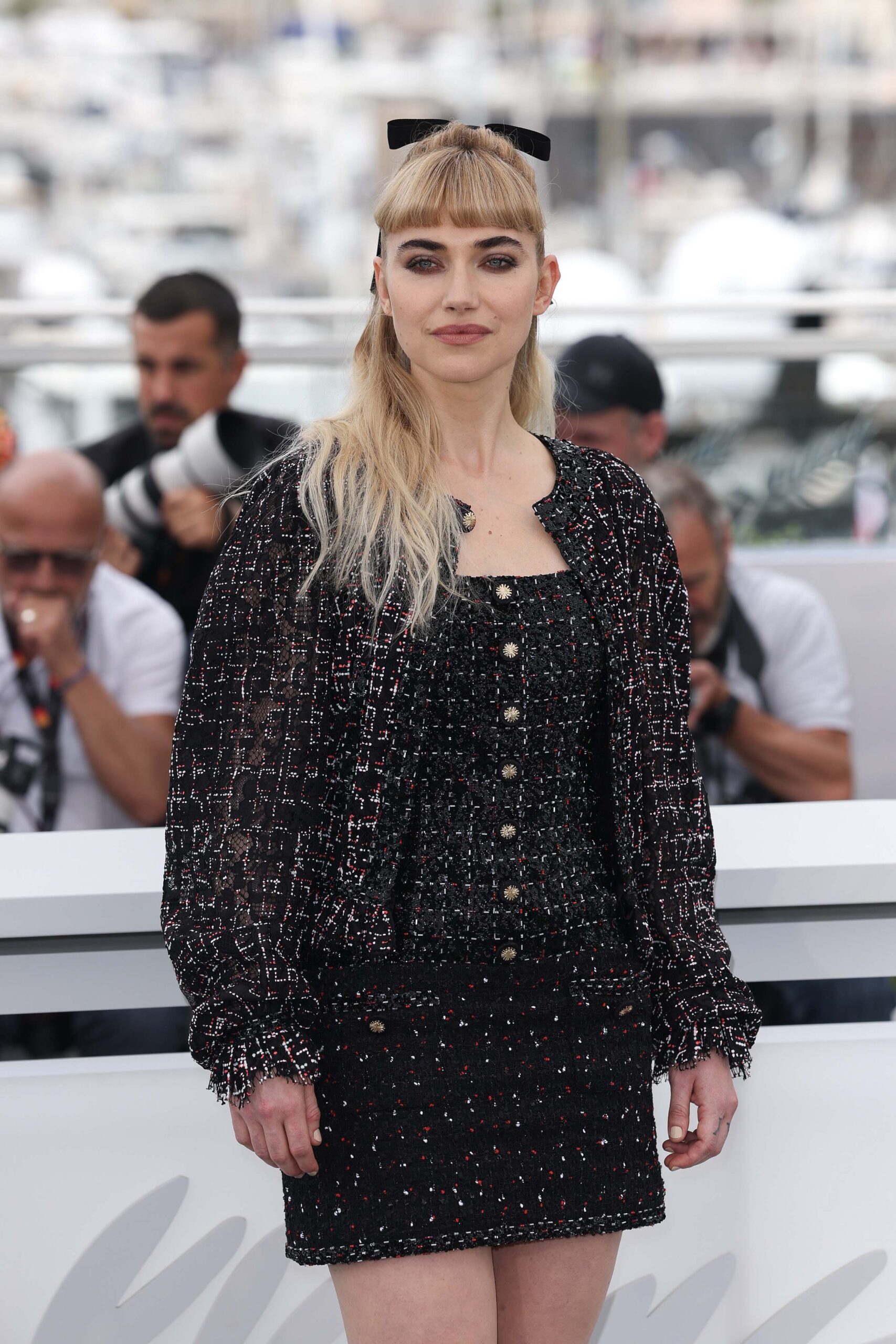 L'actrice Imogen Poots, star de The Chronology of Water (2025), en Chanel au Festival de Cannes 2025 © Chanel.