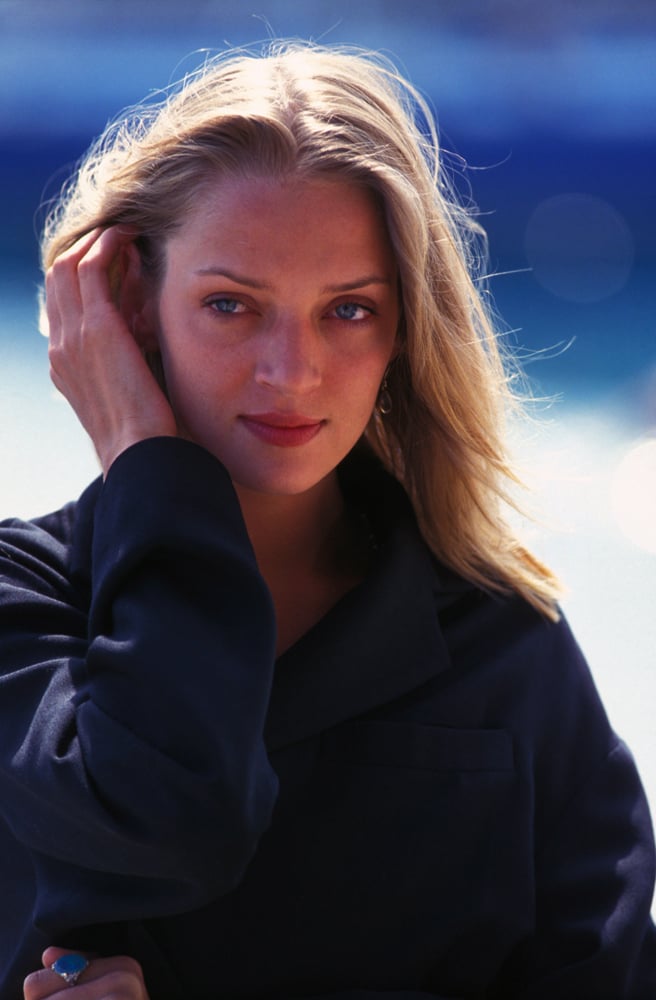 Uma Thurman au Festival de Cannes en mai 1993. Photo par ARNAL/GARCIA/PICOT/Gamma-Rapho via Getty Images.