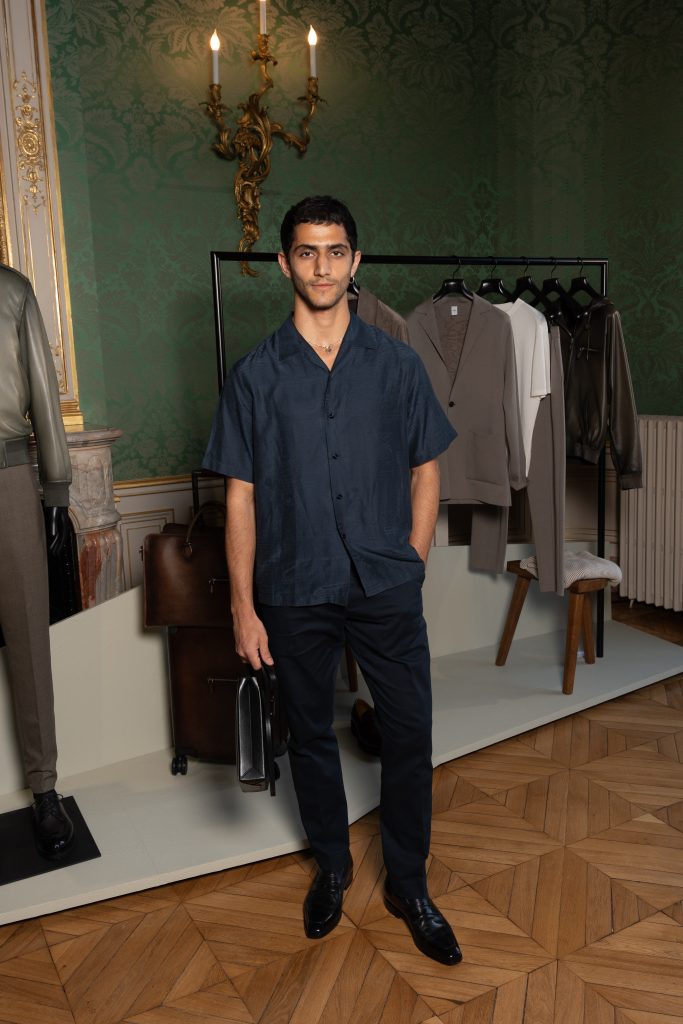 Ahmad Kontar au cocktail Berluti lors de la Fashion Week homme printemps-été 2025 de Paris.