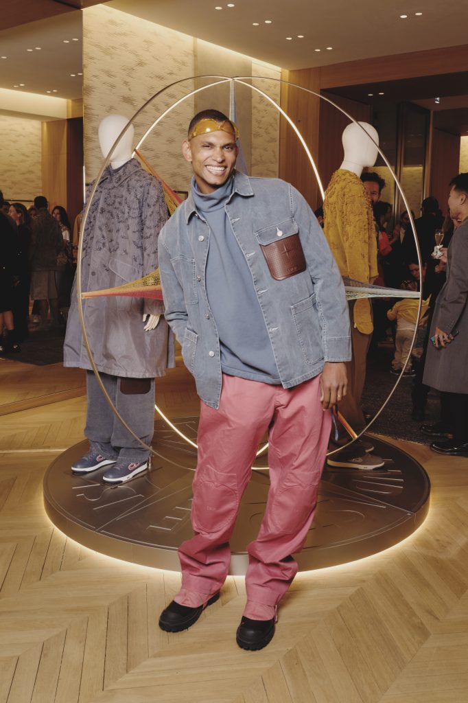 Bambounou à la soirée Dior x Stone Island lors de la Fashion Week homme printemps-été 2025 de Paris.