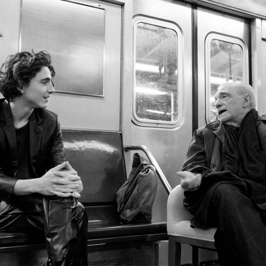 Martin Scorsese et Timothée Chalamet pour le parfum Bleu de Chanel