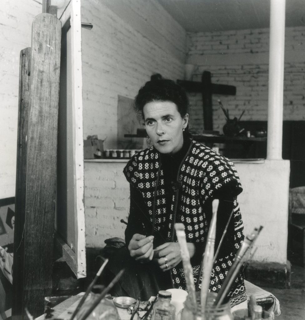 Kati Horna, "Leonora Carrington at her studio" (1956) © Courtesy Throckmorton Fine Art and LOEWE.