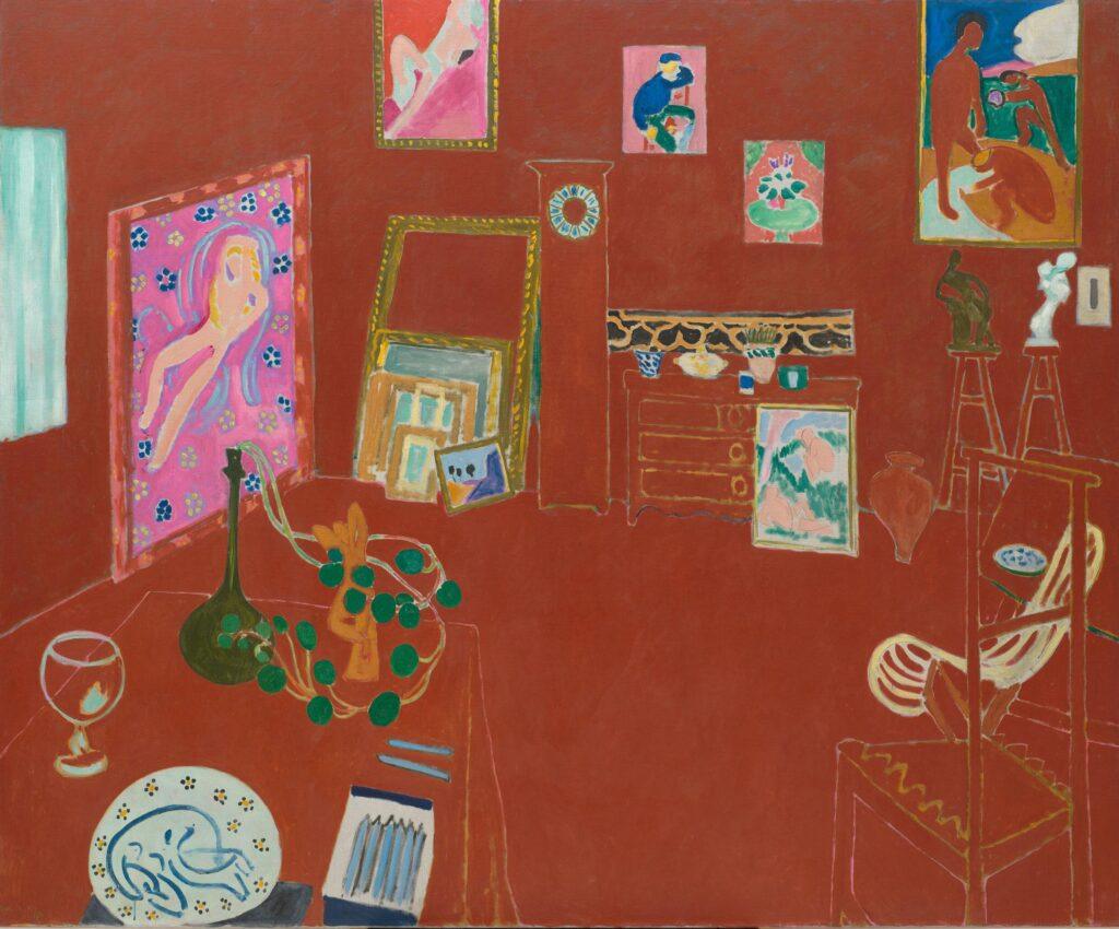 Henri Matisse, "L'Atelier rouge" (1911). © Succession H. Matisse;© Succession H. Matisse 2024. Crédit photographique : © Digital image, The Museum of Modern Art, New York / Scala, Florence.