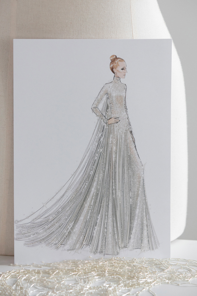 La confection de la robe de Céline Dion dans les ateliers couture de Dior © Sophie Carre.