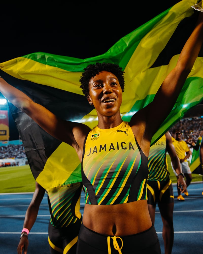 Les tenues Puma pour la Jamaïque aux Jeux Olympiques de Paris 2024.