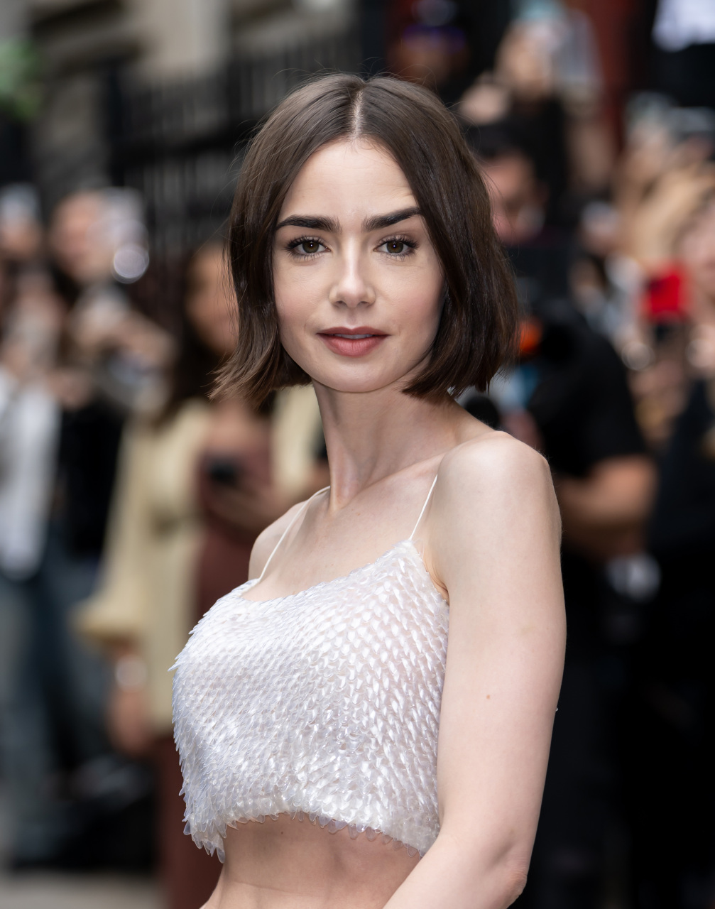 L'actrice Lily Collins au défilé Calvin Klein à New York, le 12 septembre 2025. Photo par Gilbert Carrasquillo/GC Images via Getty Images.