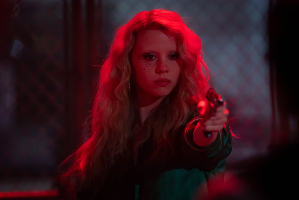 Photo de Mia Goth dans le film MaXXXine (2024).