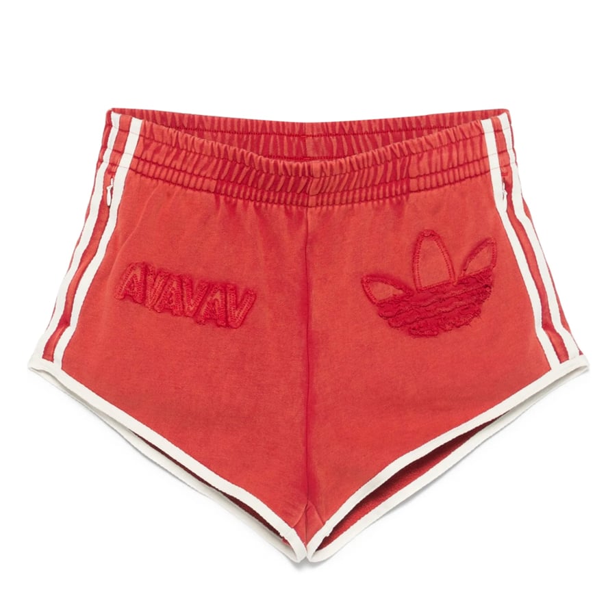 adidas x avavav red cotton micro shorts