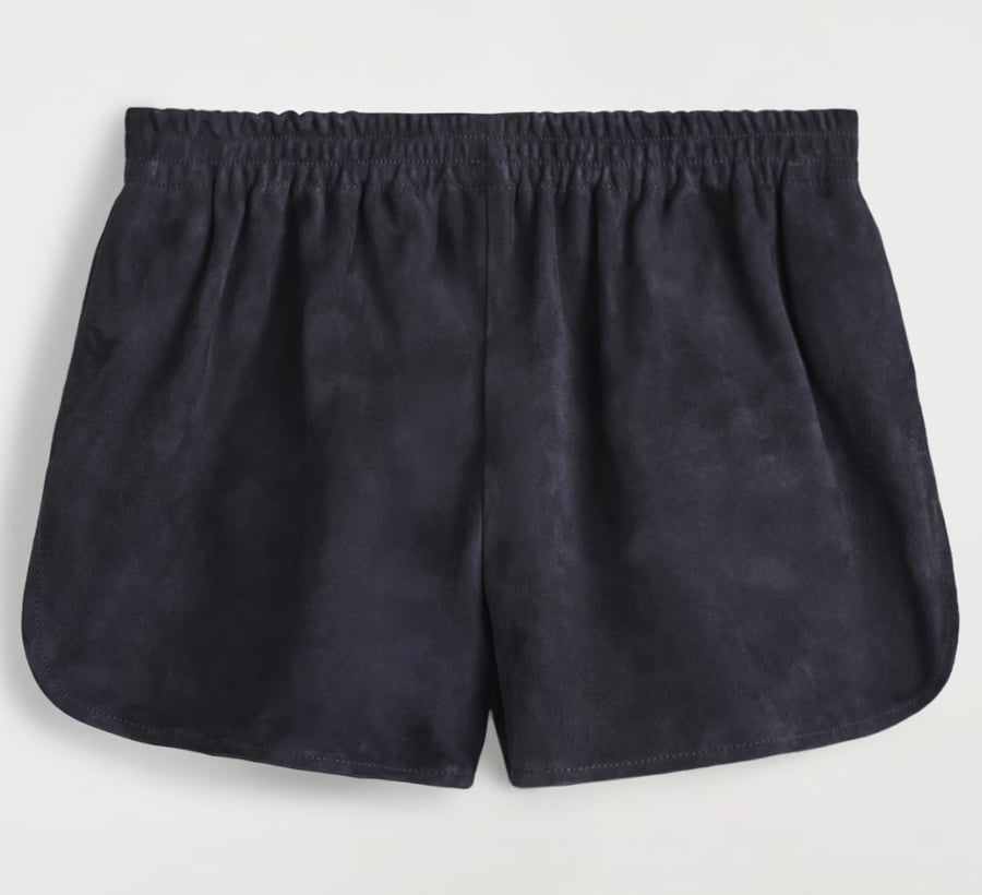 COS black suede shorts