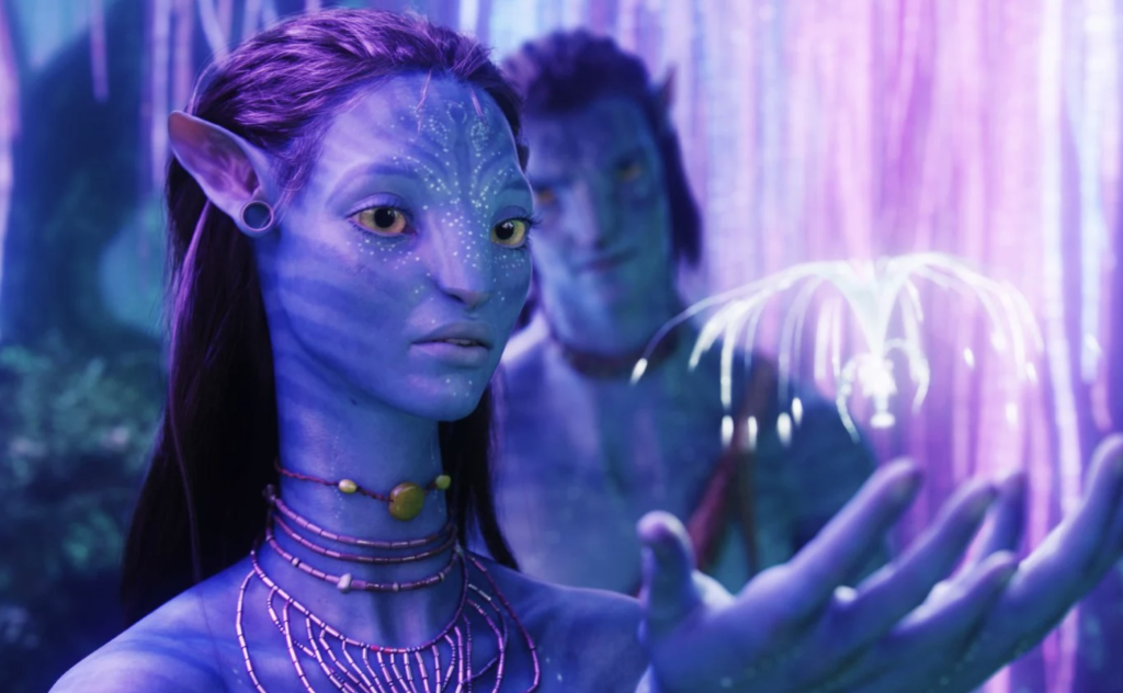 Zoe Saldana et Sam Worthington dans Avatar (2009) © Copyright Walt Disney Company.