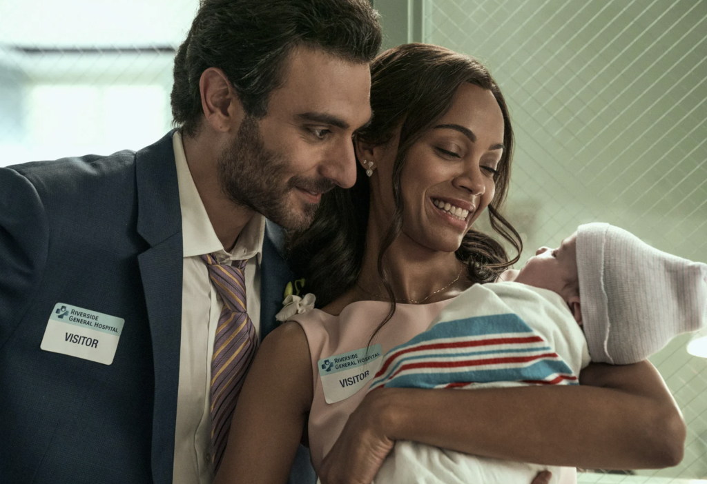 Zoe Saldana et Eugenio Mastrandrea dans la série Le Goût de Vivre (2022) © Copyright JESSICA BROOKS/NETFLIX.