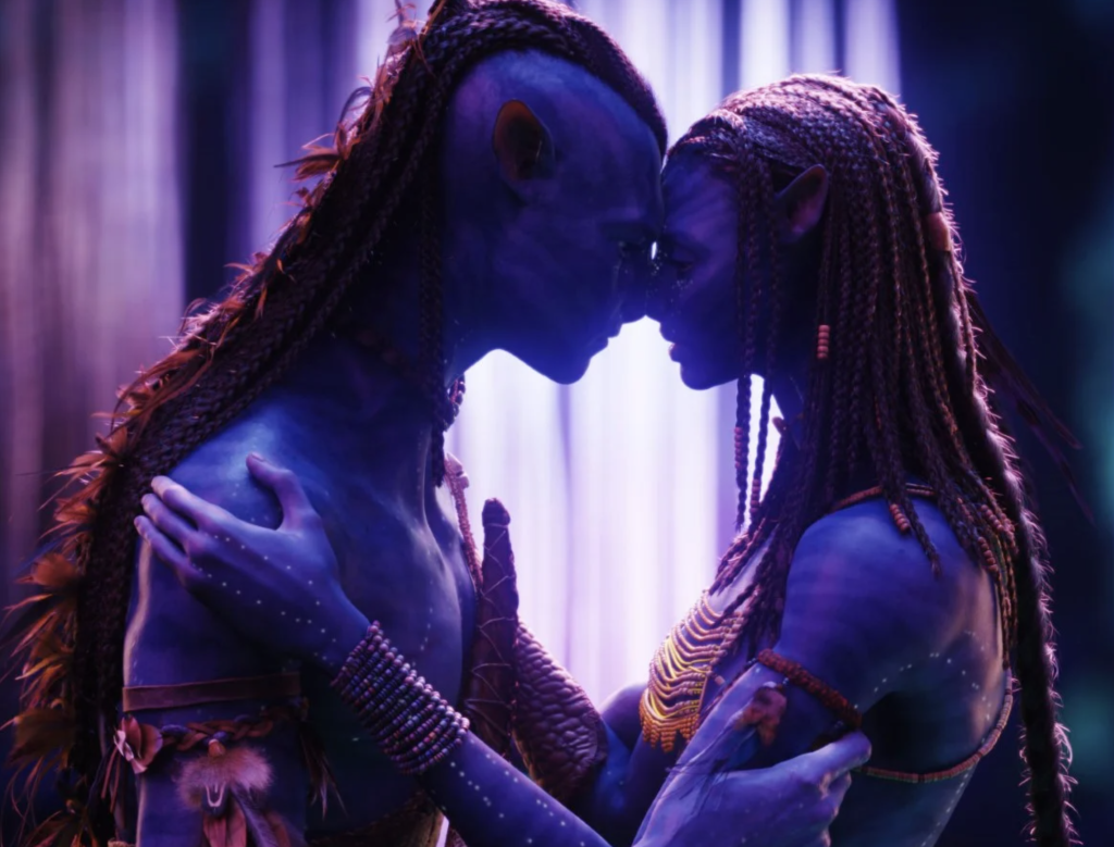 Zoe Saldana et Sam Worthington dans Avatar (2009) © Copyright Walt Disney Company.