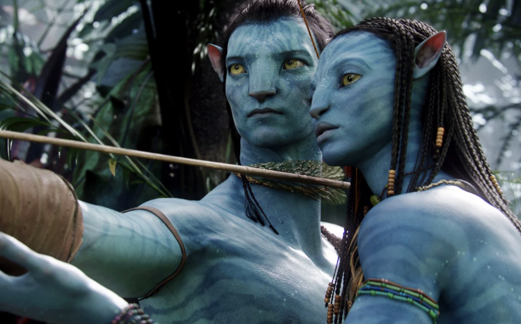 Zoe Saldana et Sam Worthington dans Avatar (2009) © Copyright Walt Disney Company.