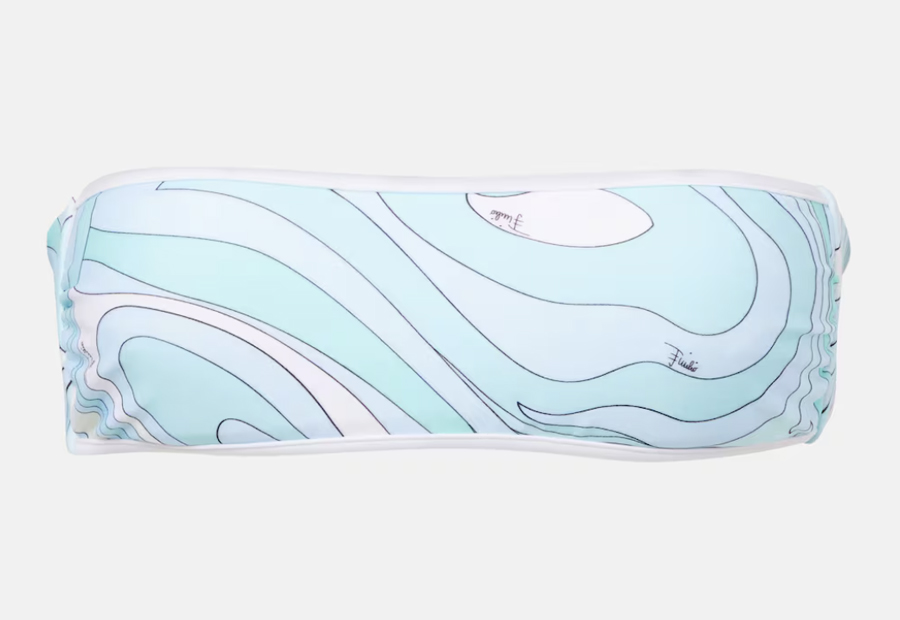 bandeau de bikini à motif spirales pucci