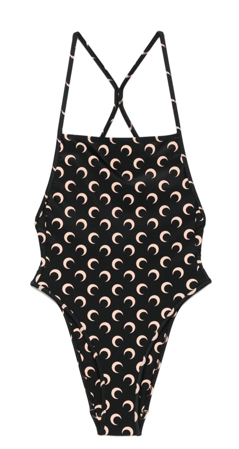 maillot de bain une pièce à motif croissants de lune marine serre