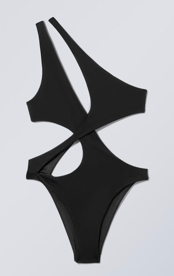 maillot de bain noir une pièce à découpes weekday
