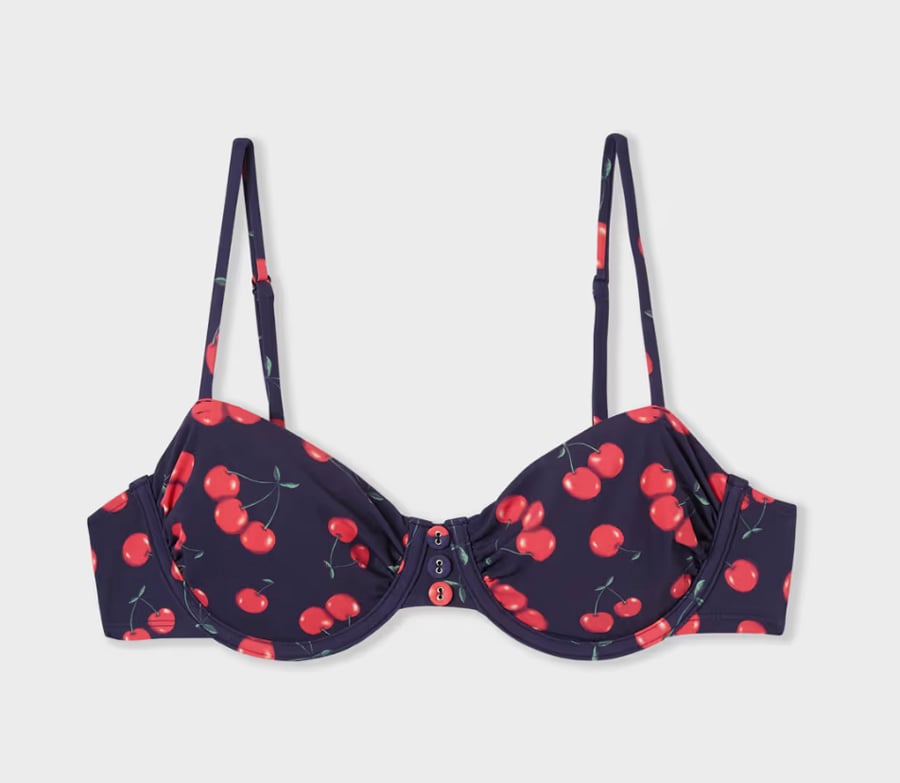 top de bikini à balconnet  et imprimé cerises wear marcia x etam