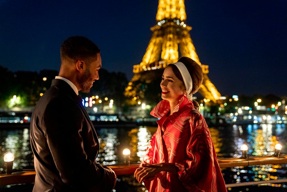 Lucien Laviscount et Lily Collins dans Emily in Paris. (2024) épisode 5 de la saison 2 © Stéphanie Branchu/Netflix 2021.