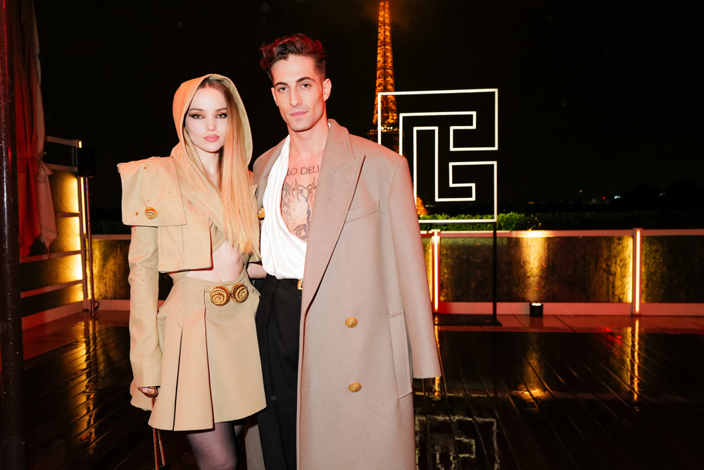 Dove Cameron et Damiano David à l'afterparty Balmain printemps-été 2025.