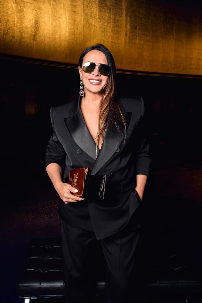 Karla Sofia Gascon au défilé Saint Laurent printemps-été 2025 © Saskia Lawaks.