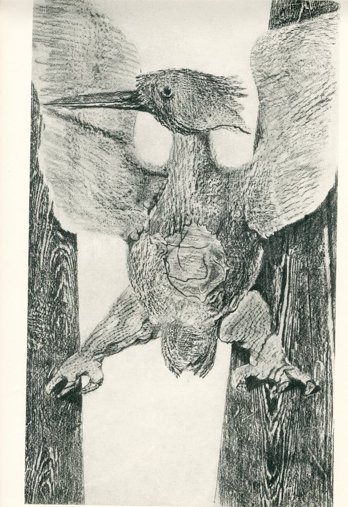 Max Ernst, "Histoire Naturelle - L’Origine de la pendule" (1925). © photo : Droits réservés, Courtesy Jeanne Bucher Jaeger, Paris-Lisbonne © Adagp, Paris, 2024.