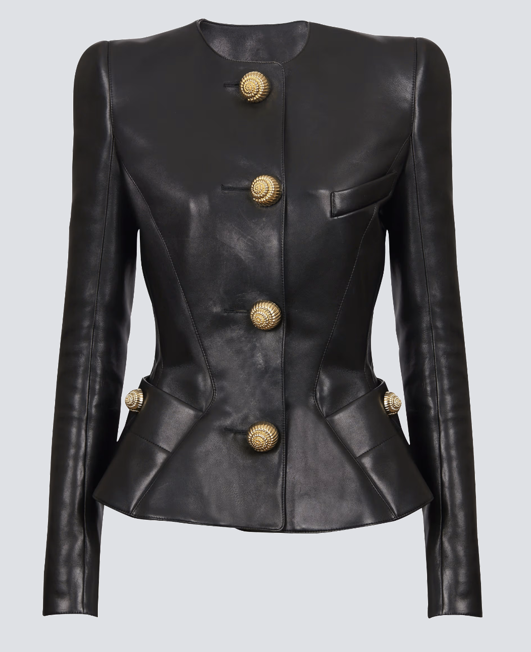 Veste en cuir Balmain.