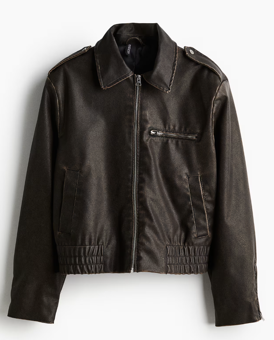 Veste en cuir H&M.