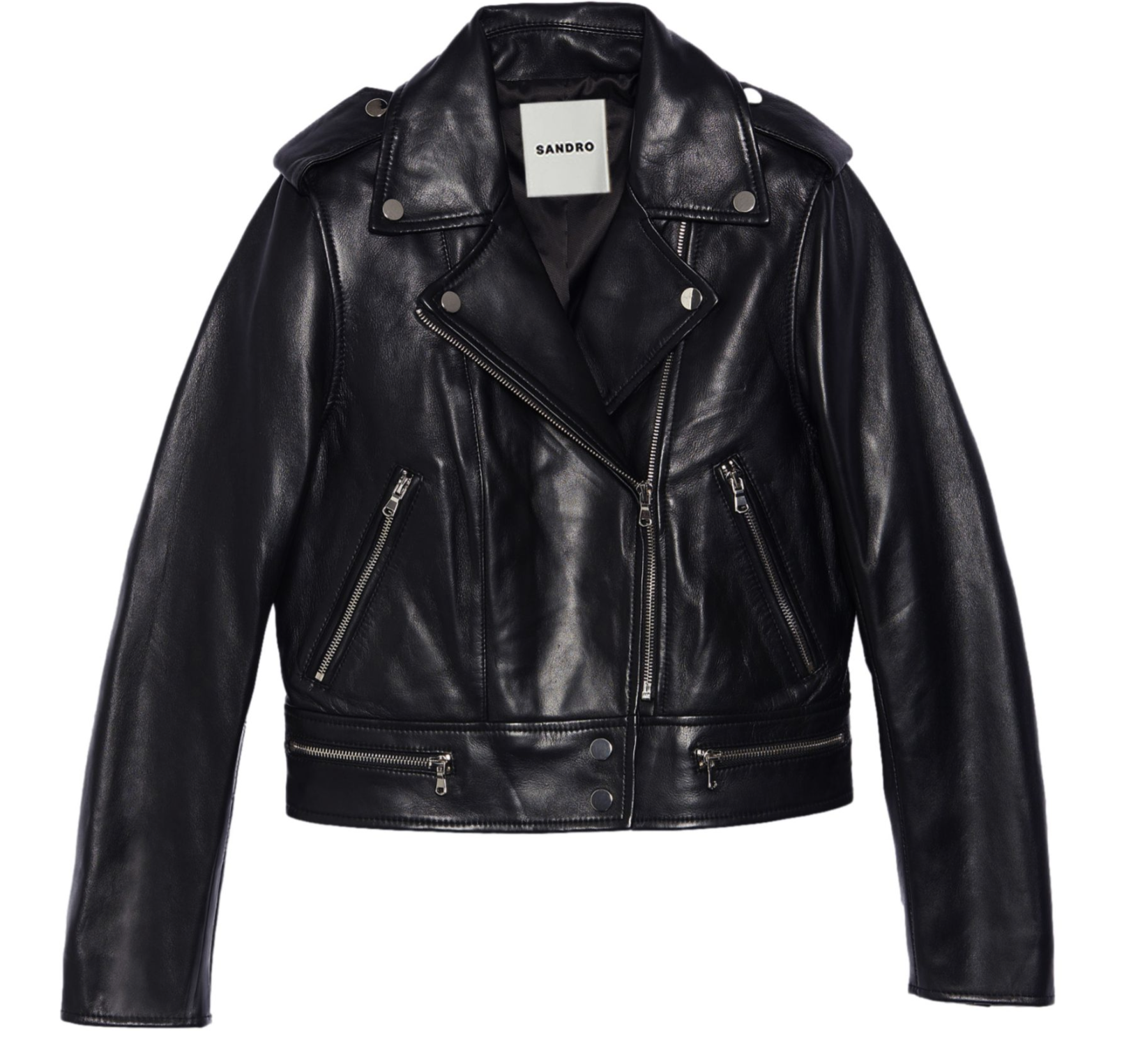 Blouson en cuir noir Sandro 