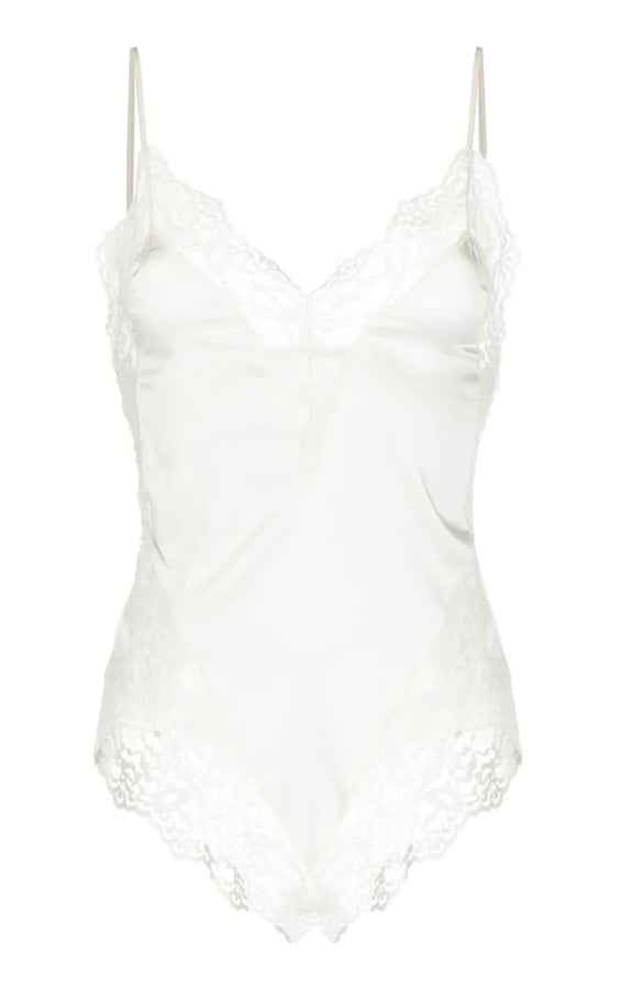 body blanc en soie et dentelle fleur du mal 
