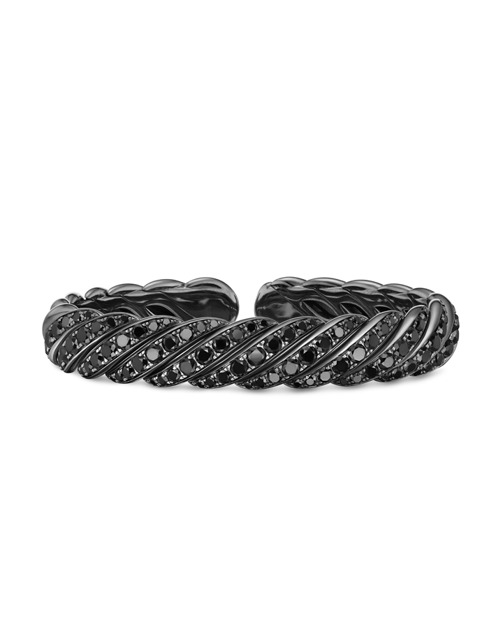 bracelet torsadé titane noir et diamants noirs david yurman