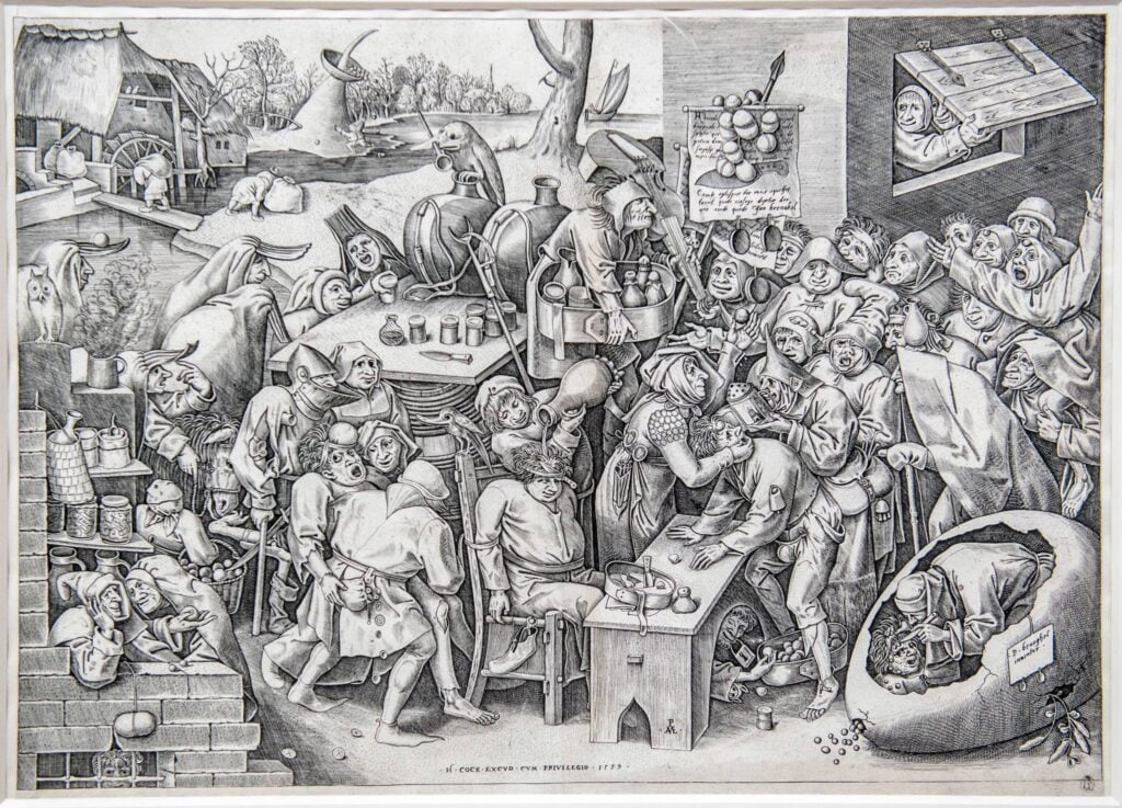 Pieter van der Heyden (d'après Pieter Bruegel l'Ancien), “L'extraction de la pierre de folie" (1559).